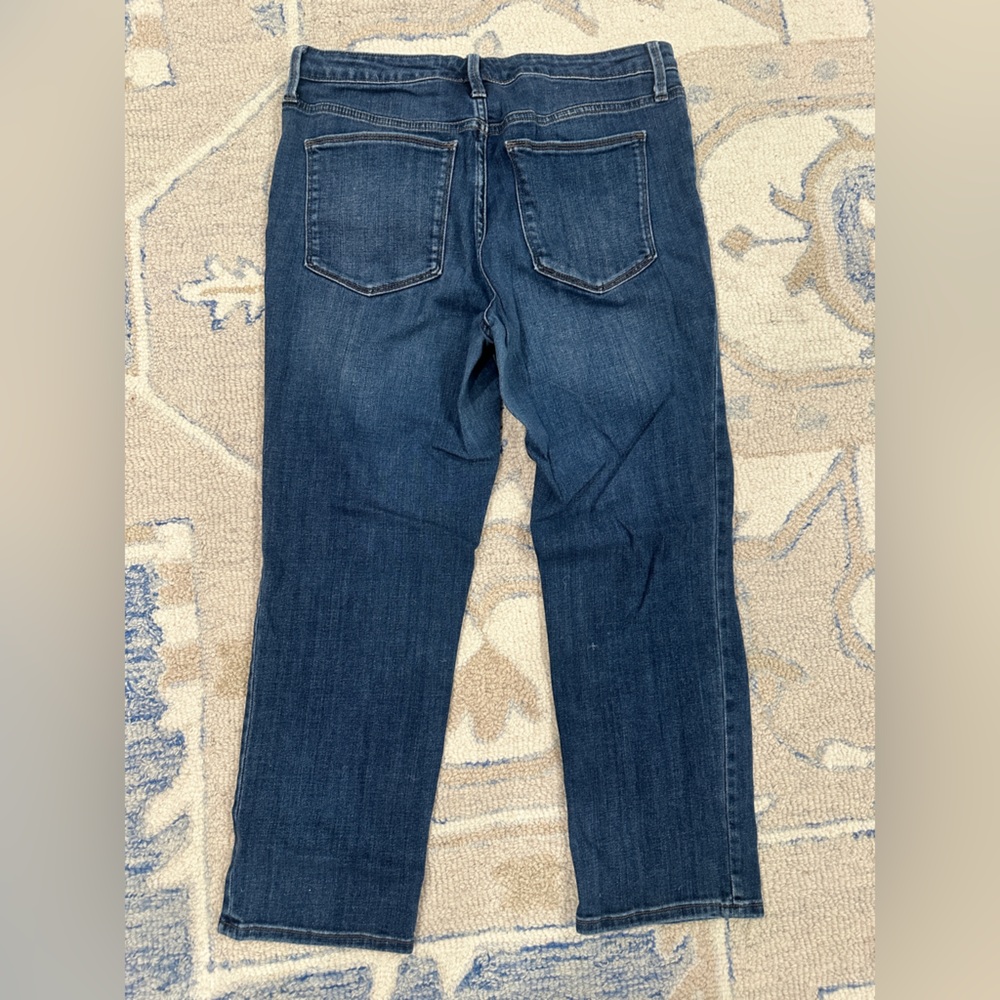 Universal Thread Women's Cropped Distressed Jeans - Dark Blue - Picture 4 of 6